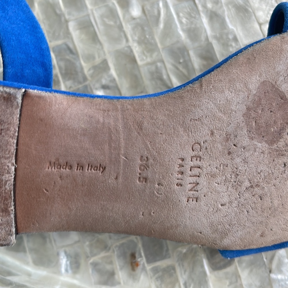CÉLINE Paris blue suede sandals - Picture 7 of 12